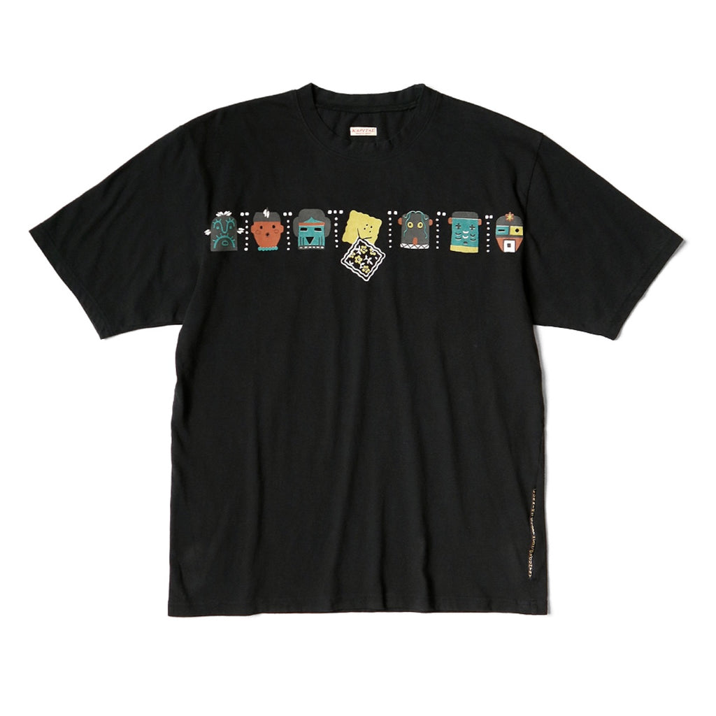 25SS Japanese casual fun smiley face print cotton loose crew neck short sleeve T-shirt