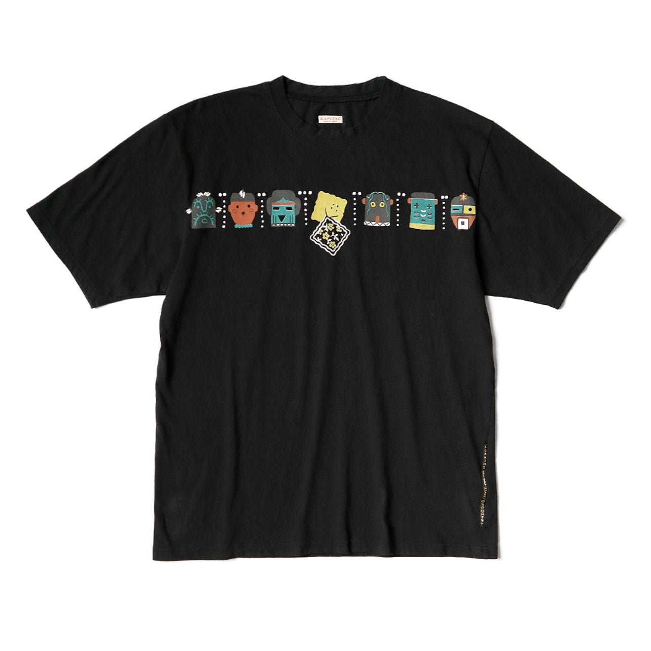 25SS Japanese casual fun smiley face print cotton loose crew neck short sleeve T-shirt
