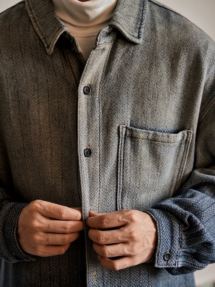 2025 Gradient Striped Shirt Long Sleeve Casual Iron-Free Popular Ivy New Men's Wear