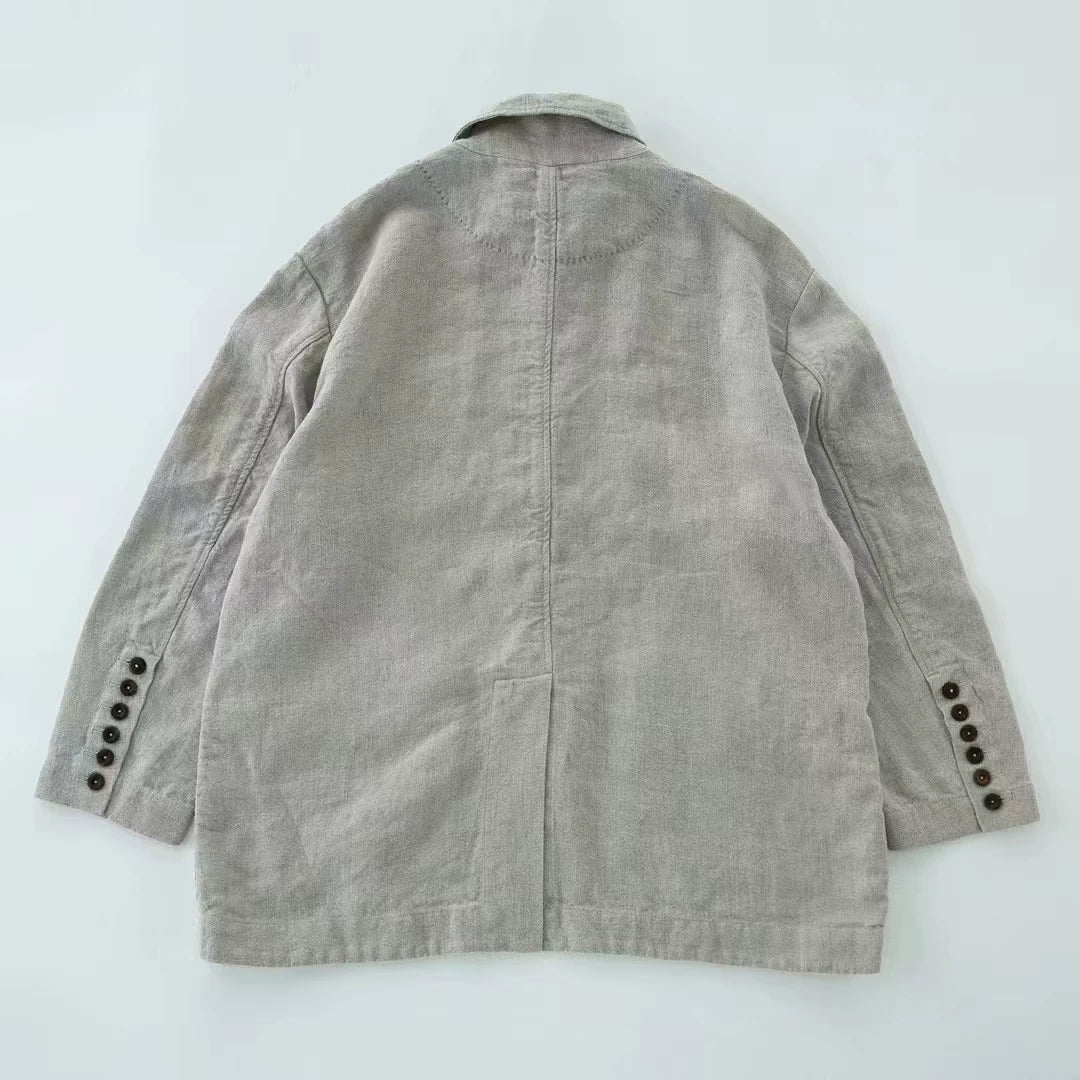 Textured linen suit jacket | Japanese vintage | yamalin clothes | Yamalinclothes