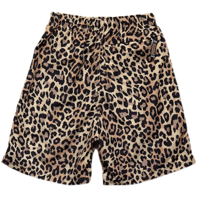 quick-drying leopard print Japanese nylon loose men's and women's casual shorts