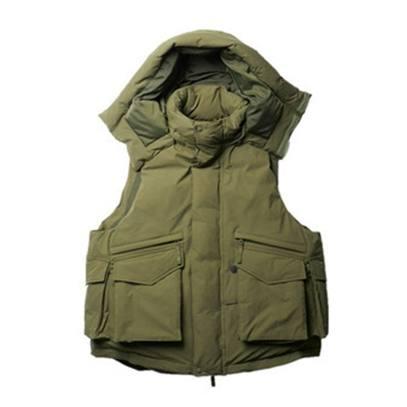 Japanese baby pie39TECH PADDING FISHING VEST hooded waterproof cotton vest