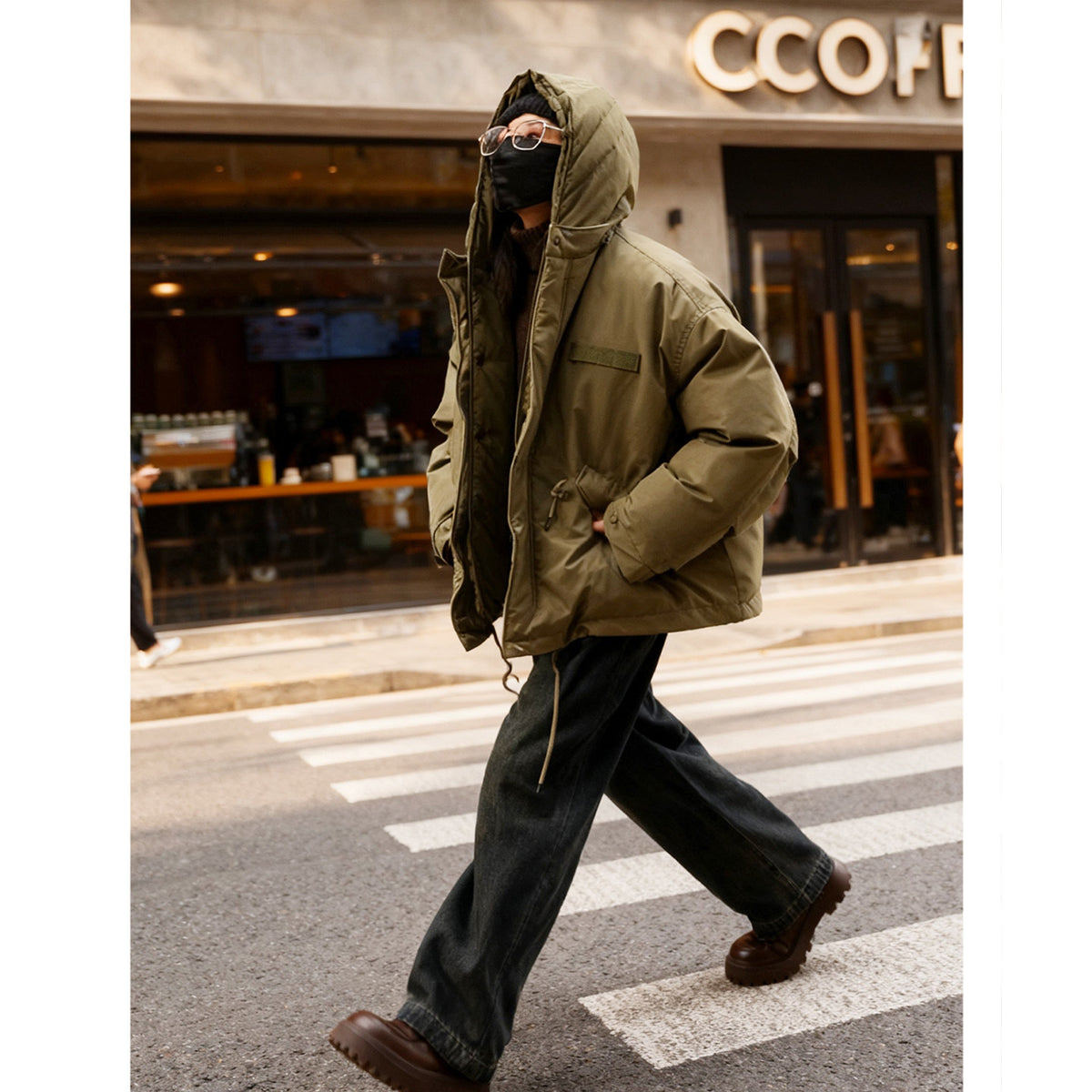 Hooded Padded Jacket – Oversized Drawstring Fit | Yamalinclothes