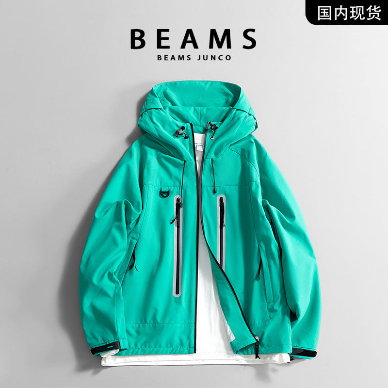 Japanese spring New fashionable men casual hooded jacket outer