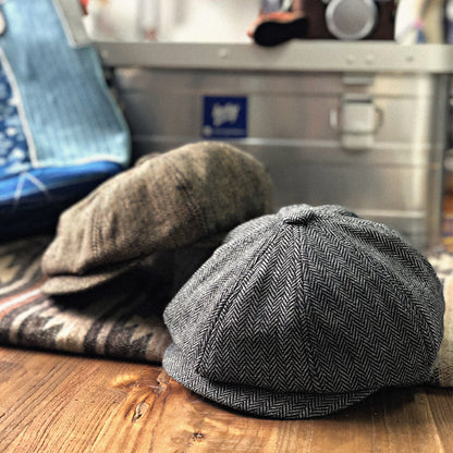 American retro khaki octagonal hat Newsboy hat beret