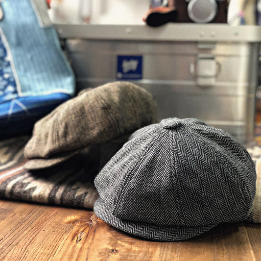 American retro khaki octagonal hat Newsboy hat beret