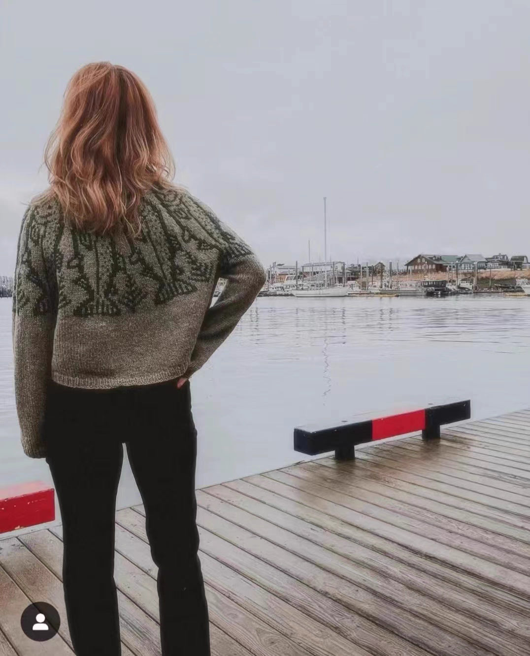 Polar Bear Heart Jacquard Sweater – Japanese Retro Unisex Knit