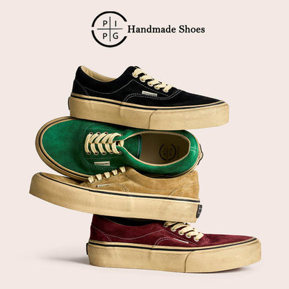 suede low-top canvas shoes Thick-soled vulcanized shoes Retro Japanese trendy men's and women's crestboard shoes 2025