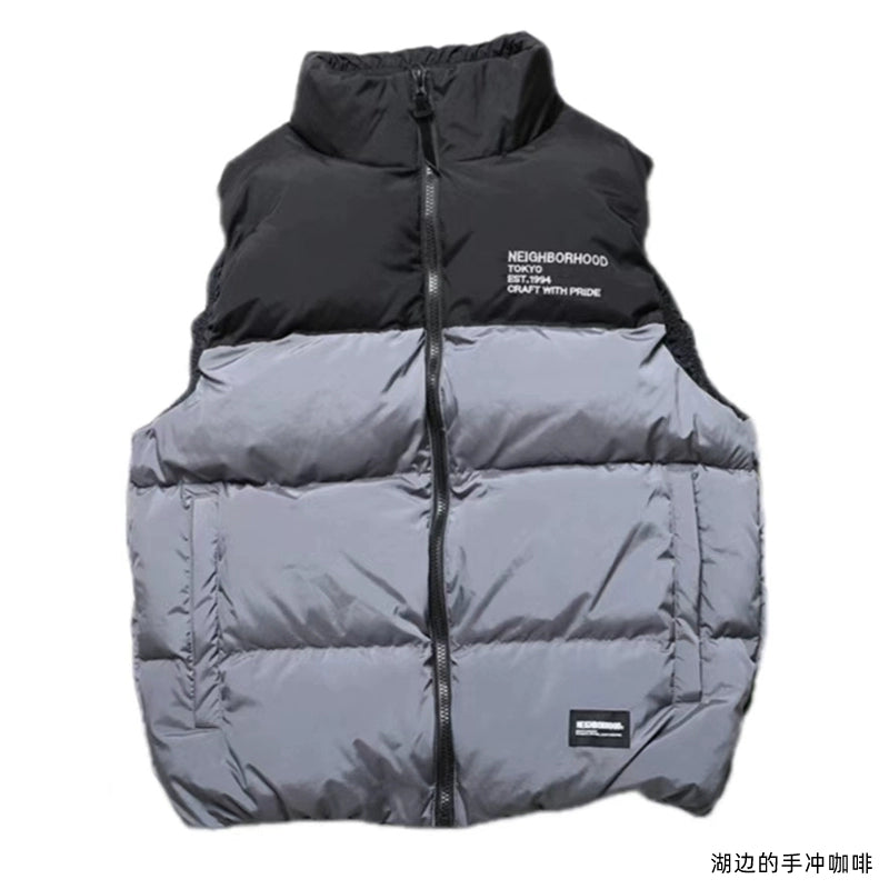 Spot NEIGHBORHOOD VEST four-color color-block embroidered Japanese tide down vest 90 down couple