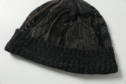 vintage hat knitted woolen cold hat jacquard anti-war hat