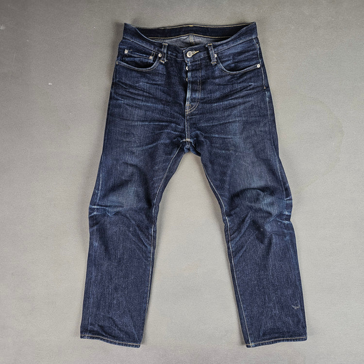 replica   mid-waist straight cattle jeans