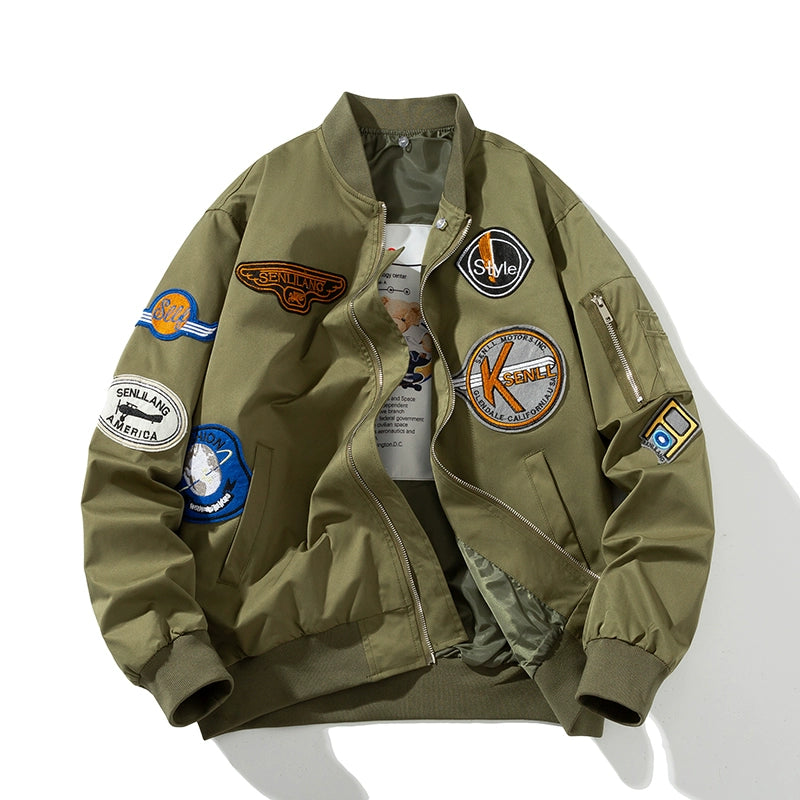 Retro Locomotive Bomber Jacket – Thickened Baseball Style (Unisex)