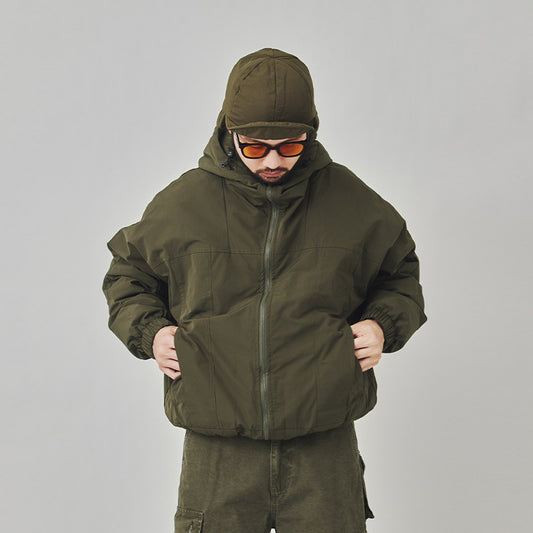 90% Down Hooded Puffer Jacket – Men's Oversized Short Warm Coat – Japanese vintage | yamalin clothes | Yamalinclothes