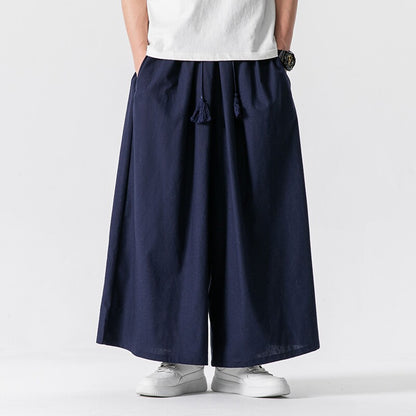 Cotton Linen Wide-Leg Pants – Japanese Bell Bottom Loose Unisex – Japanese vintage | fall outfits 2026 | fall winter outfits | classy winter outfits | lazy comfy outfits | japanese streetwear | vintage workwear | yamalin clothes | Yamalinclothes