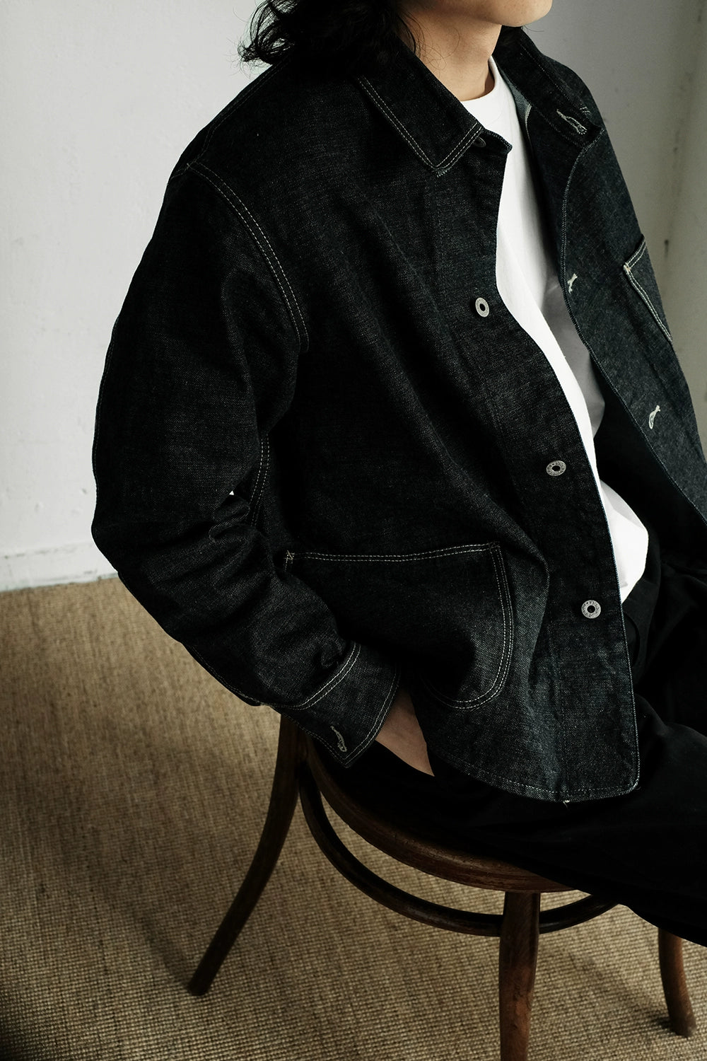 NVGS Denim 1940s Original Colors Red Ear Denim Jacket Lapel Cargo Jacket Casual American Vintage