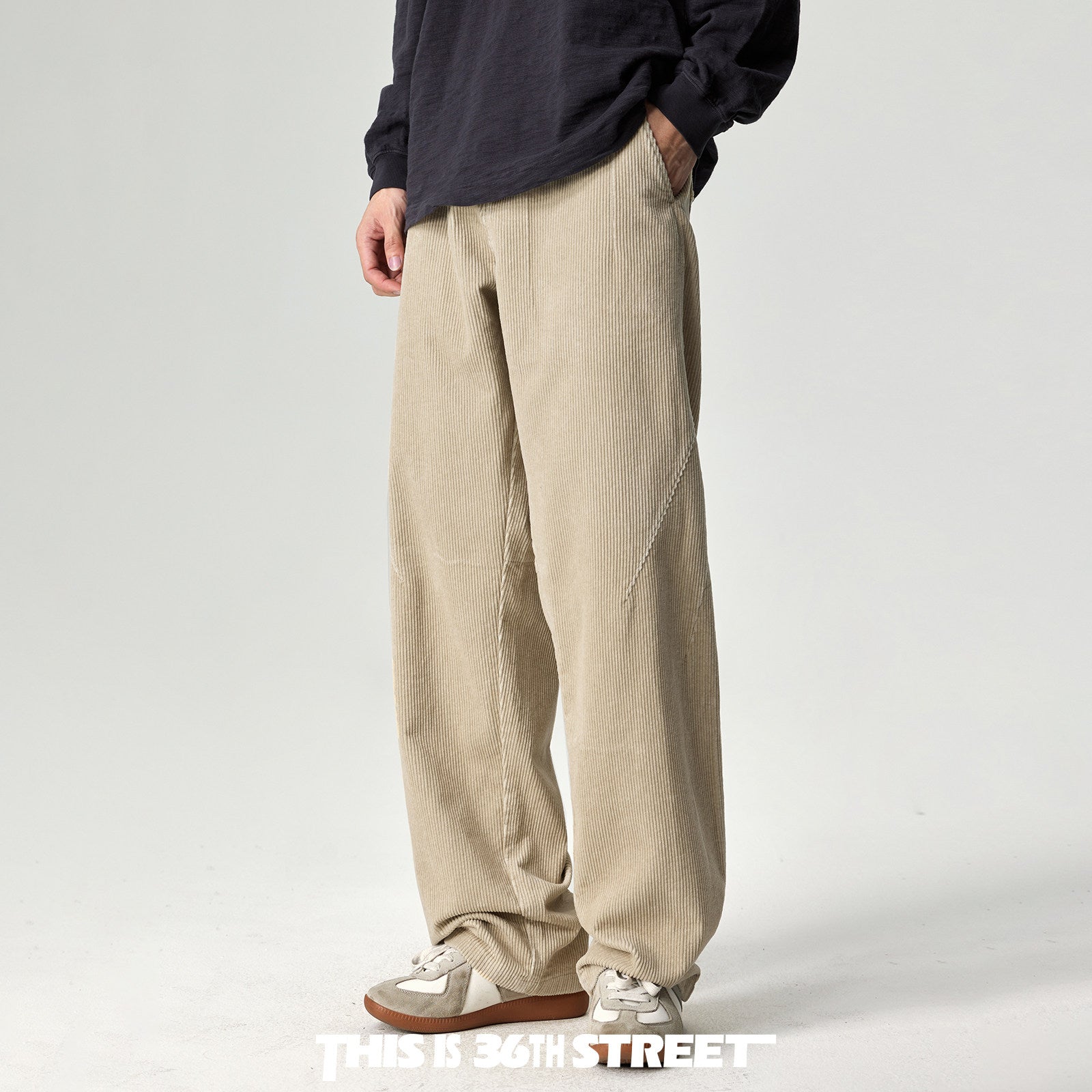Japanese Heavy Corduroy Wide Leg Pants – Loose Straight Washed Slacks for Men | Japanese vintage | yamalin clothes | Yamalinclothes
