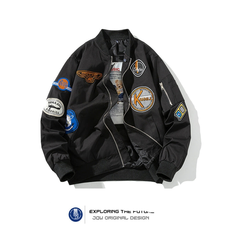 Retro Locomotive Bomber Jacket – Thickened Baseball Style (Unisex)