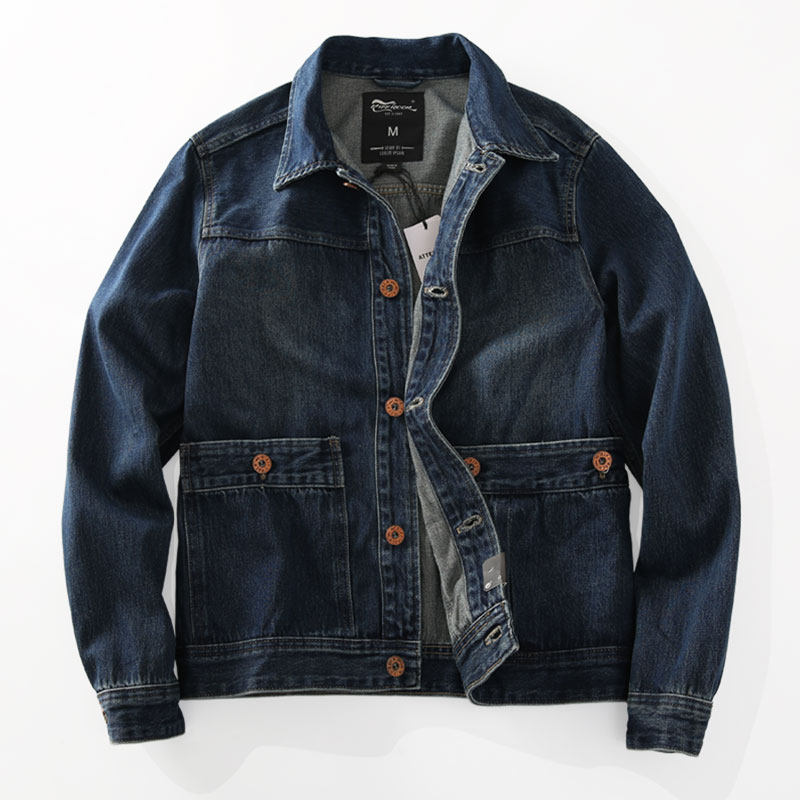 Washed Denim Jacket – Vintage Double Pocket – Coats Jackets | japanese streetwear | vintage workwear | unisex | Yamalinclothes