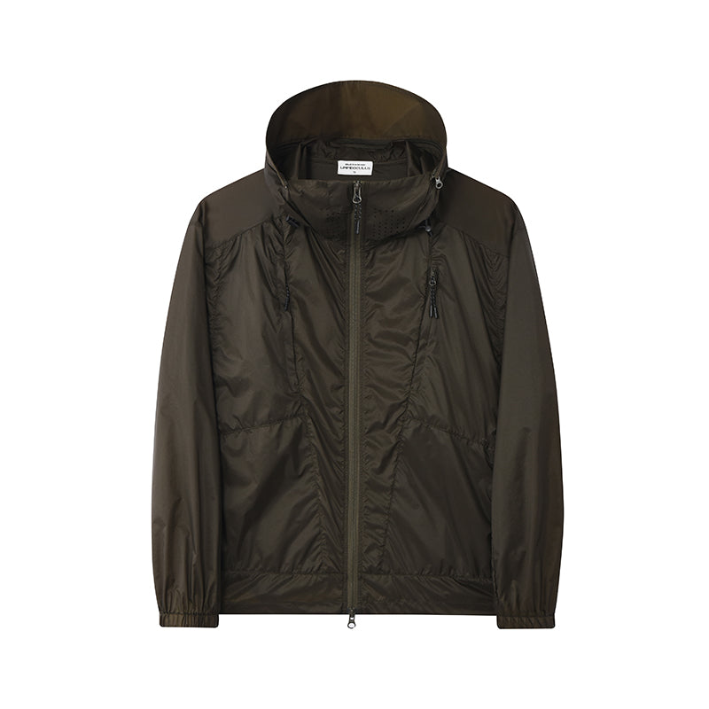 Japan imported paper-like fiber dark grain uv sunscreen hooded four-warehouse sunscreen suit