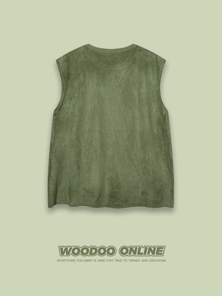 Retro simple personality design men's and women's vest