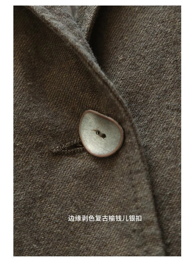 Vintage loom fabric three-dimensional cutting suit women's coat blouse spring and autumn