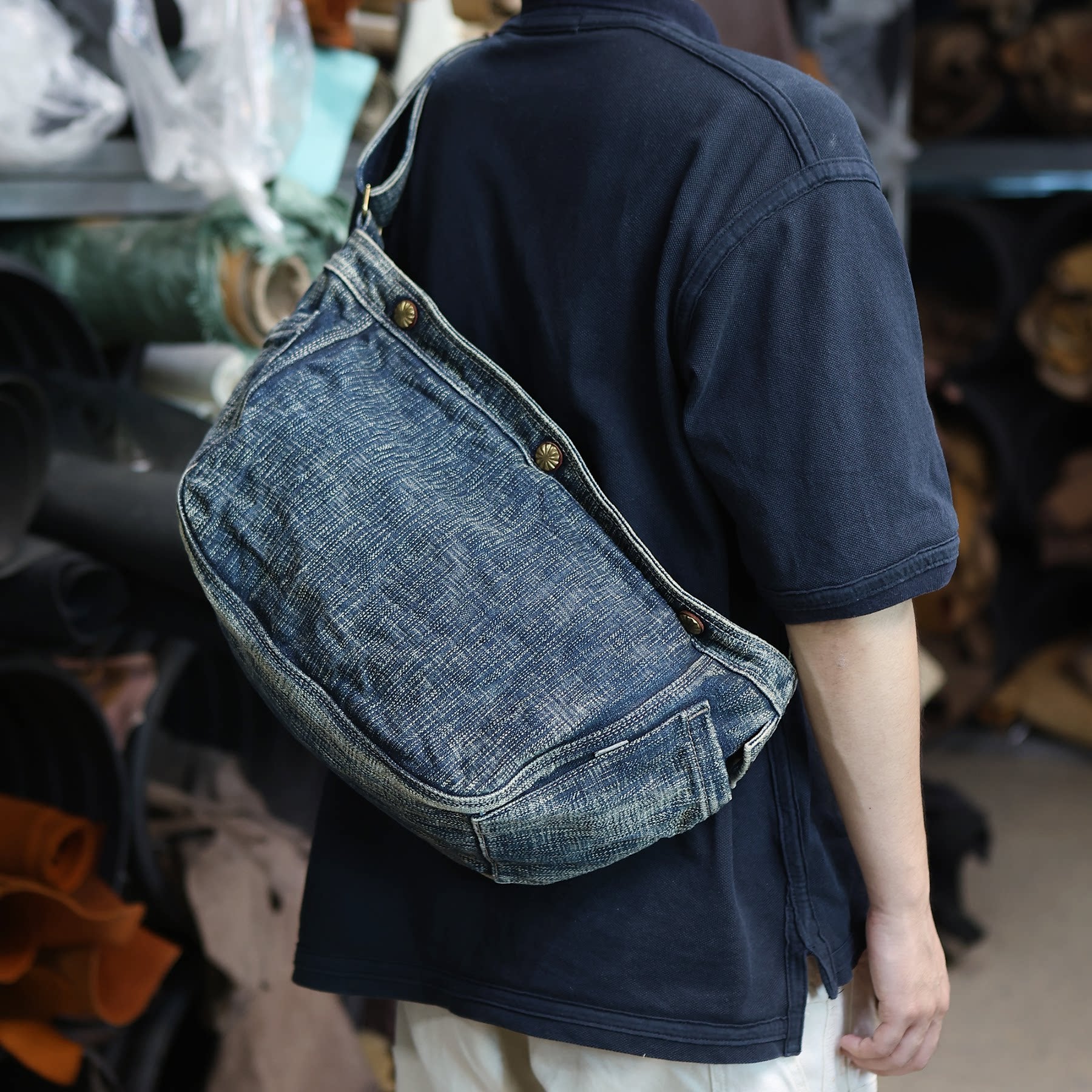leather goods handmade classic vintage heavyweight large hand-twisted yarn newswear children's bag crossbody single shoulder bag for men and women, 8567 – Japanese vintage | yamalin clothes | Yamalinclothes