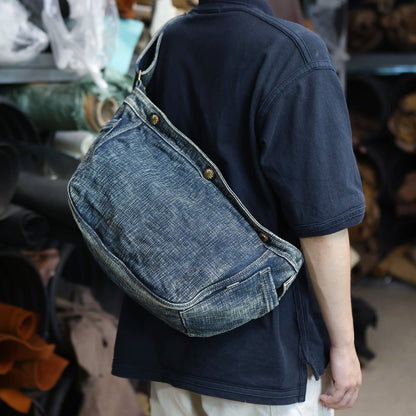 leather goods handmade classic vintage heavyweight large hand-twisted yarn newswear children's bag crossbody single shoulder bag for men and women, 8567 – Japanese vintage | yamalin clothes | Yamalinclothes