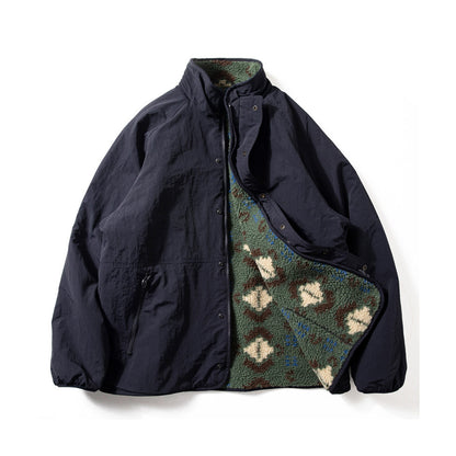 Reversible Fleece Jacket – Geometric Pattern | Yamalinclothes | Vintage workwear outfit