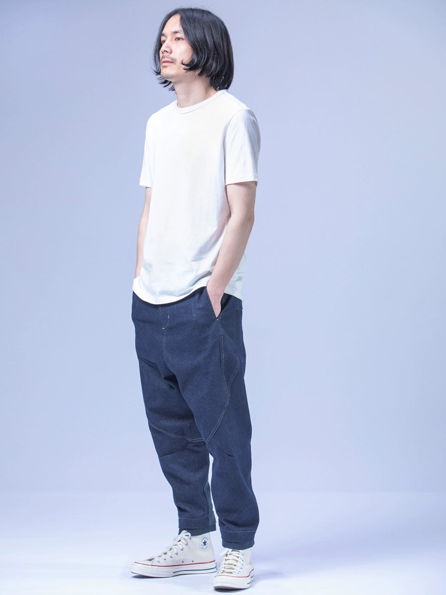 Original design washed elastic soft jeans casual loose crotch pants