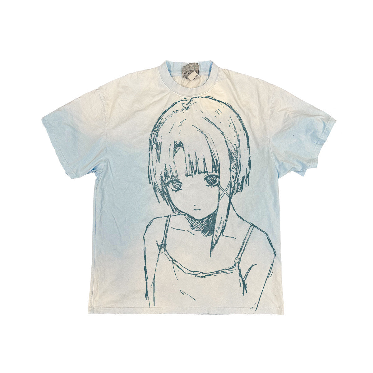 Batik Spray Paint Horse Print T-Shirt – 240g Drop Shoulder Distressed Unisex
