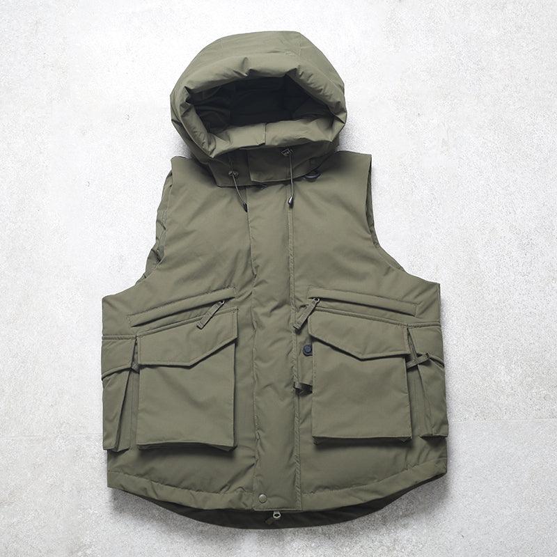 Japanese baby pie39TECH PADDING FISHING VEST hooded waterproof cotton vest