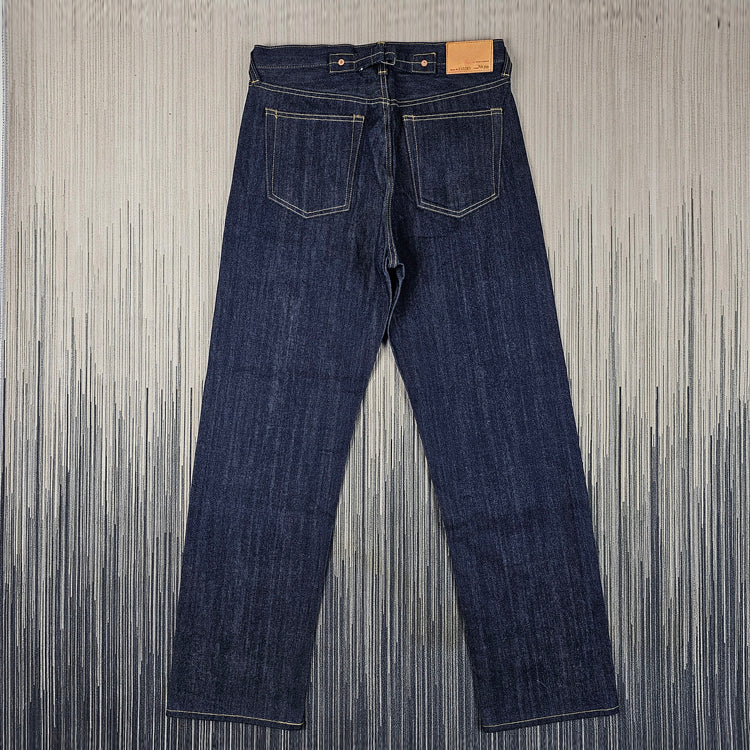 replica red ear air-spun indigo tannins loose high-rise Paris button jeans