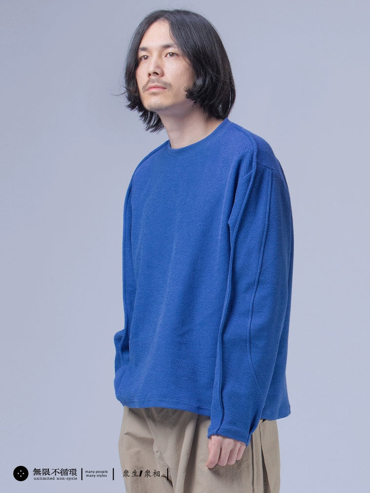 Original design men's pure cotton terry texture casual loose sweatshirt N