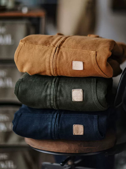 Indigo Heavy Wash Canvas Hooded Cargo Jacket – American Vintage Distressed Unisex – Coats Jackets | japanese streetwear | vintage workwear | unisex | Yamalinclothes
