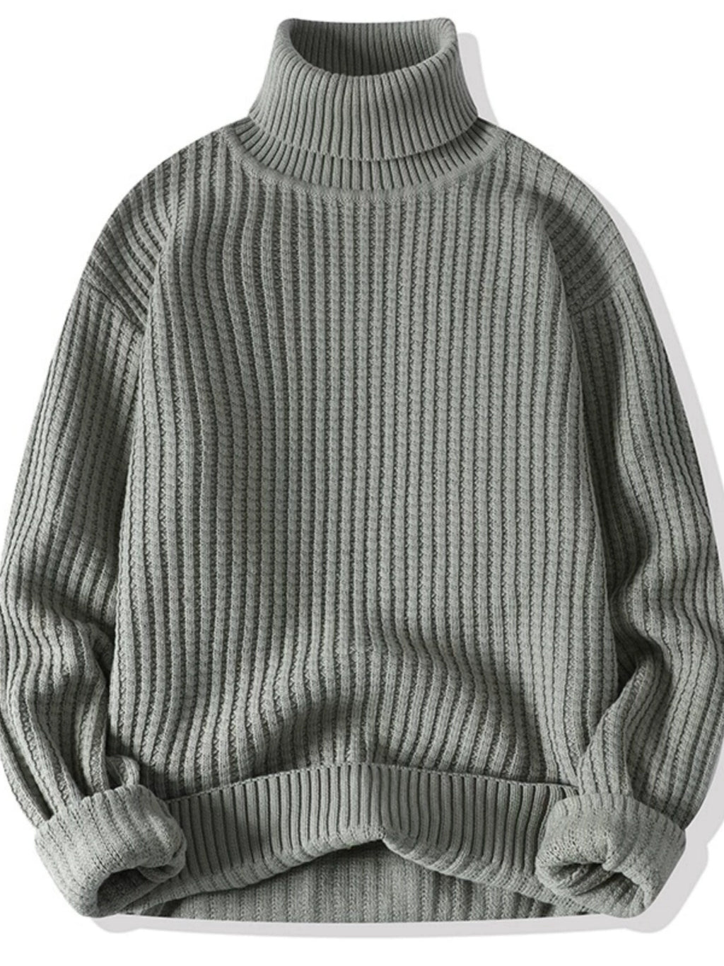 Temperament turtleneck sweater men's winter thickened and versatile solid color trend underwear with a base knit