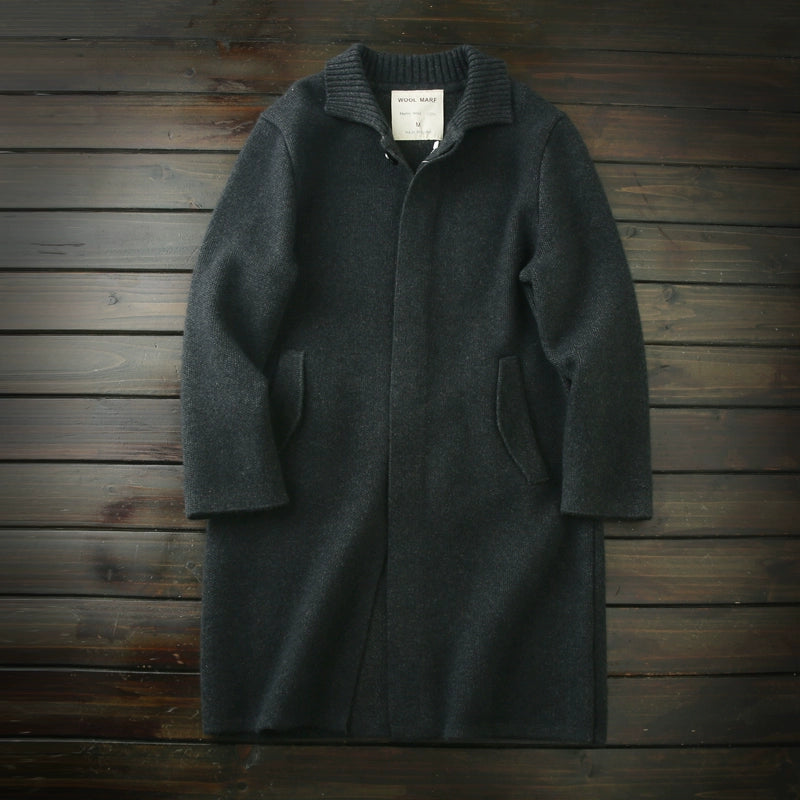 Blockbuster cow goods! 100 wool trench coats! Italy order men's autumn/winter midi knitted sweater jacket