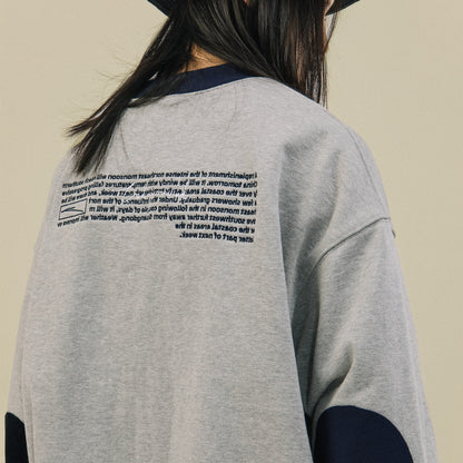 Contrast Crewneck Monogram Embroidery Sweatshirt – Loose Unisex Casual Pullover – Japanese vintage | yamalin clothes | Yamalinclothes