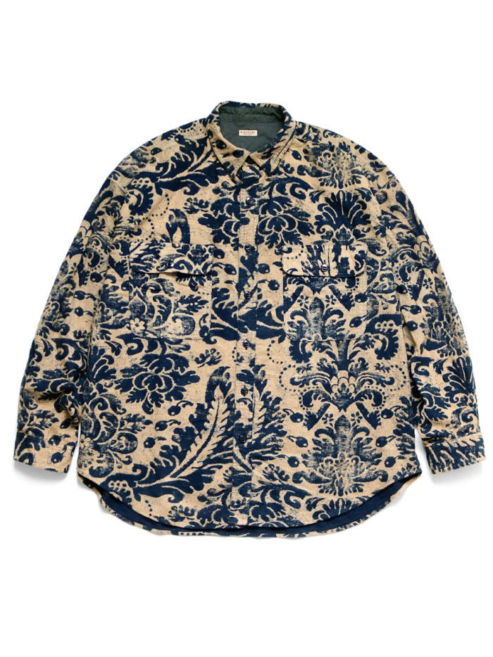 Japanese vintage floral print loose long sleeve shirt jacket