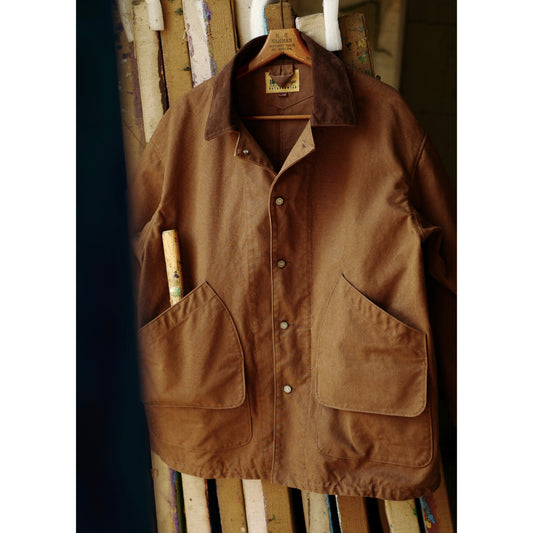 Silhouette Washed Hunting Jacket - Yamalin Heavy Texture Japanese Style Long Sleeve All-Season Men's Coat