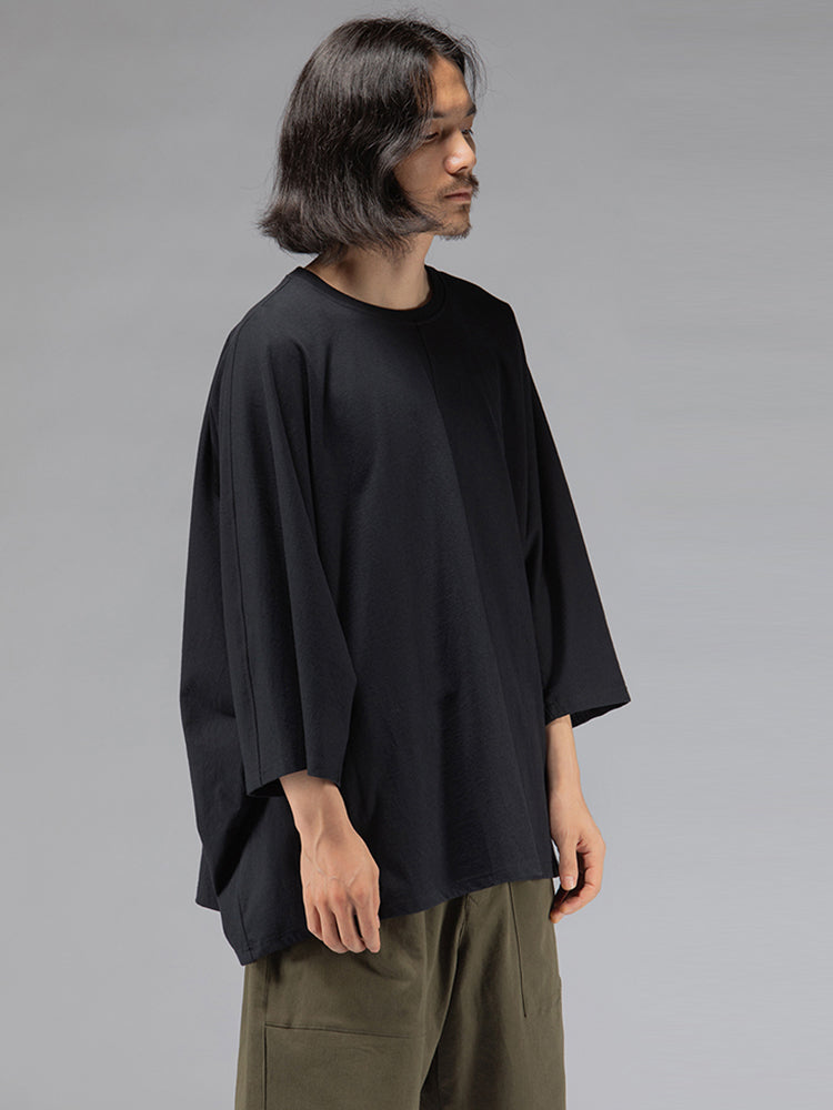 Original design men's knitted spring and summer cotton loose long-sleeved T-shirt thin top