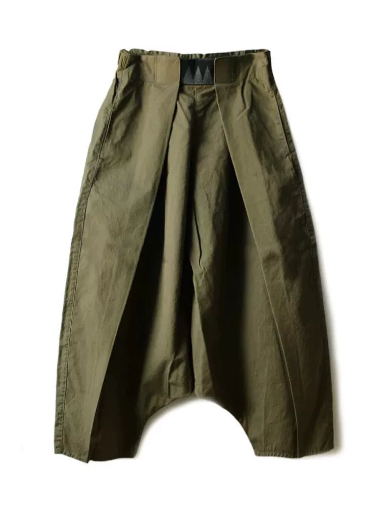 pleated elasticated waistband Cotton low-end trend men's and women's loose casual wide-leg pants
