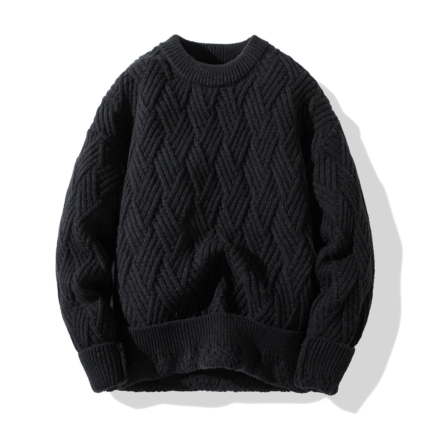 Chunky Twist Knit Sweater – Fleece-Lined Thickened Pullover Unisex Winter Knitwear – Japanese vintage | yamalin clothes | Yamalinclothes