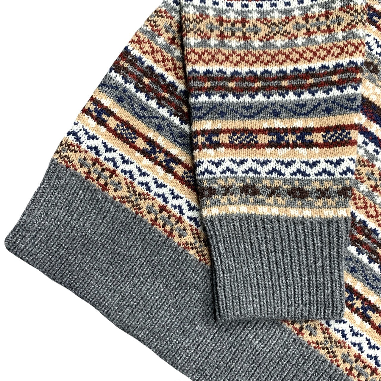 American vintagejacquard knit ethnic style pullover sweater
