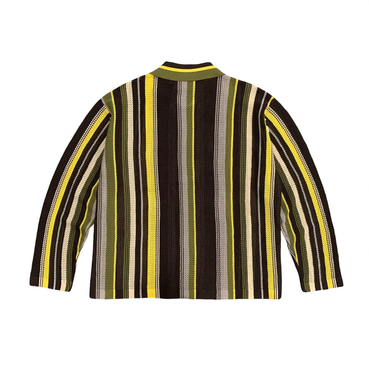 American vintage street cut-out knit shirt cardigan unisex cross-border plus size lapel stripes
