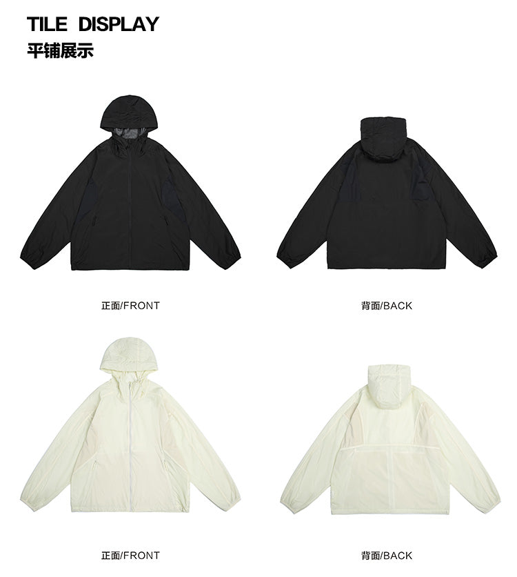 Mountain UPF50+ Mesh Patchwork Hood Light Sunscreen Clothing Men's 2025 Summer Couple Sunscreen Clothing