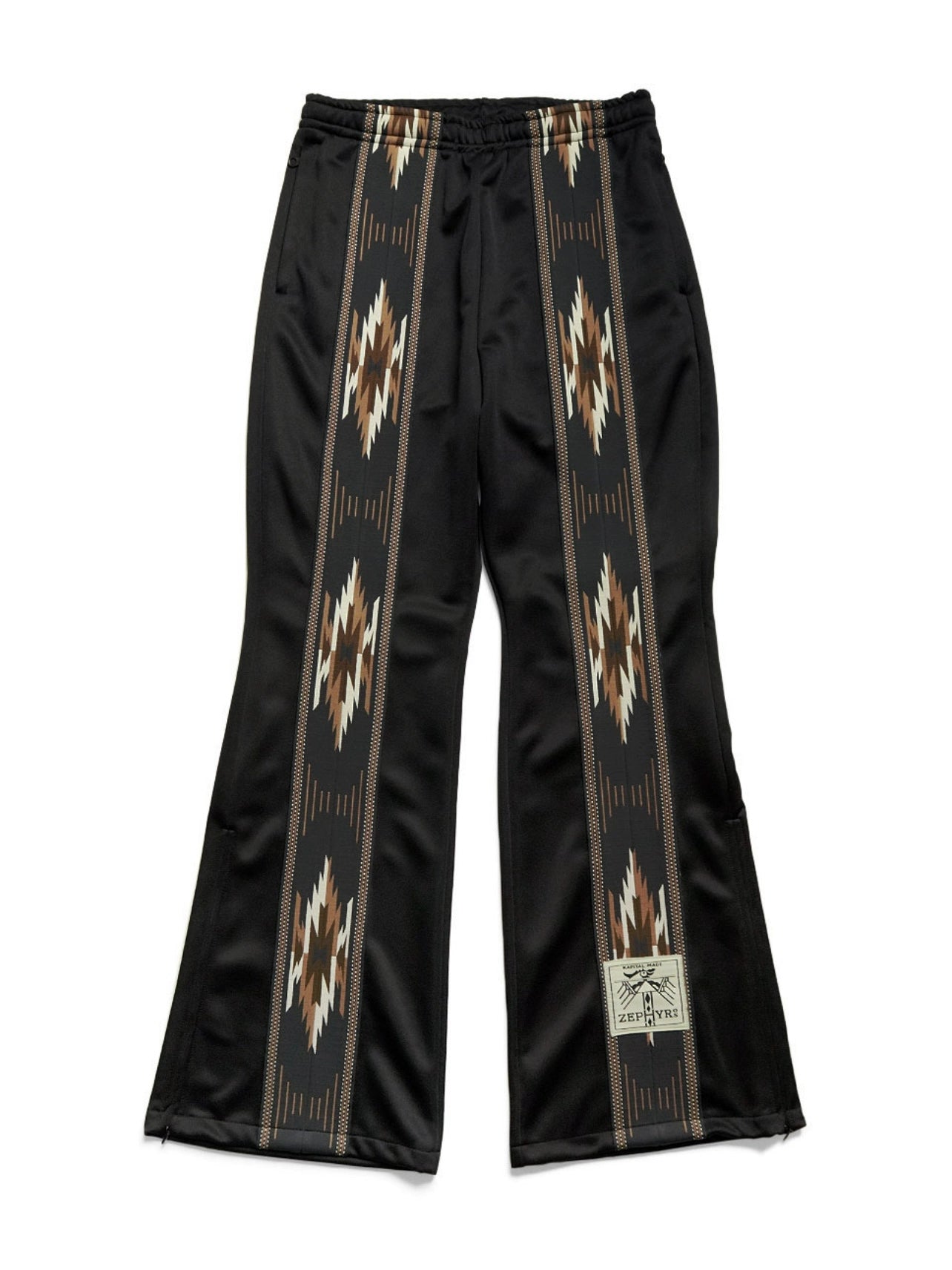 Kapital 25AW Japanese Warm Flared Pants - Celebrity Style Embroidered Elastic Waist Trousers