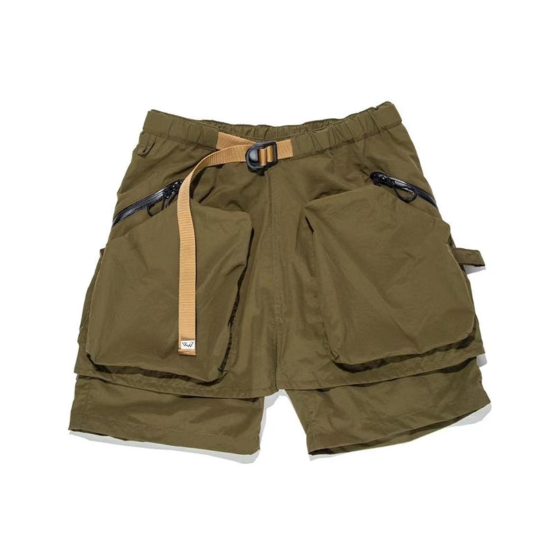 Japanese cityboy waterproof functional pants outdoor big pocket pants three-dimensional shorts ins tide casual shorts