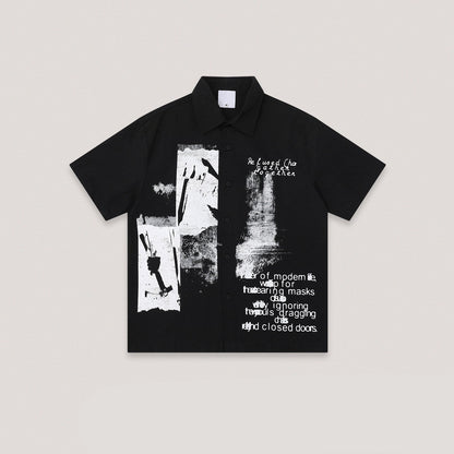 American Vintage Print Short Sleeve Shirt – Loose Unisex Streetwear