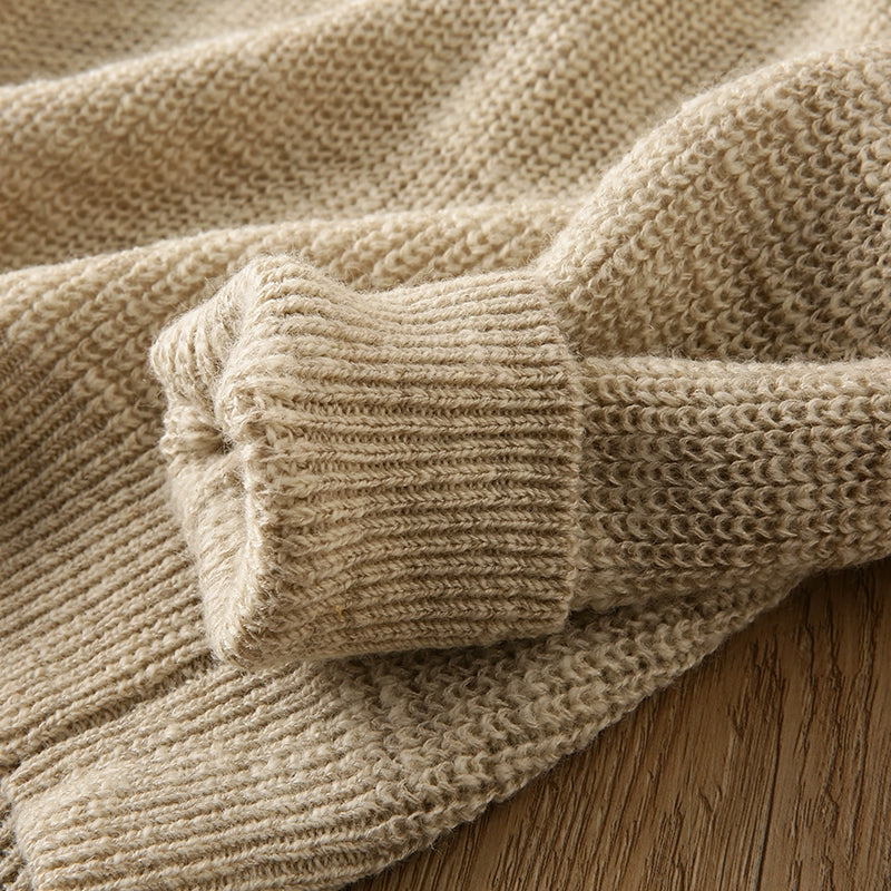 Heavy and rare sheep wool + linen! Italy single foreign trade men's cut label thickened knitwear sweater jacket