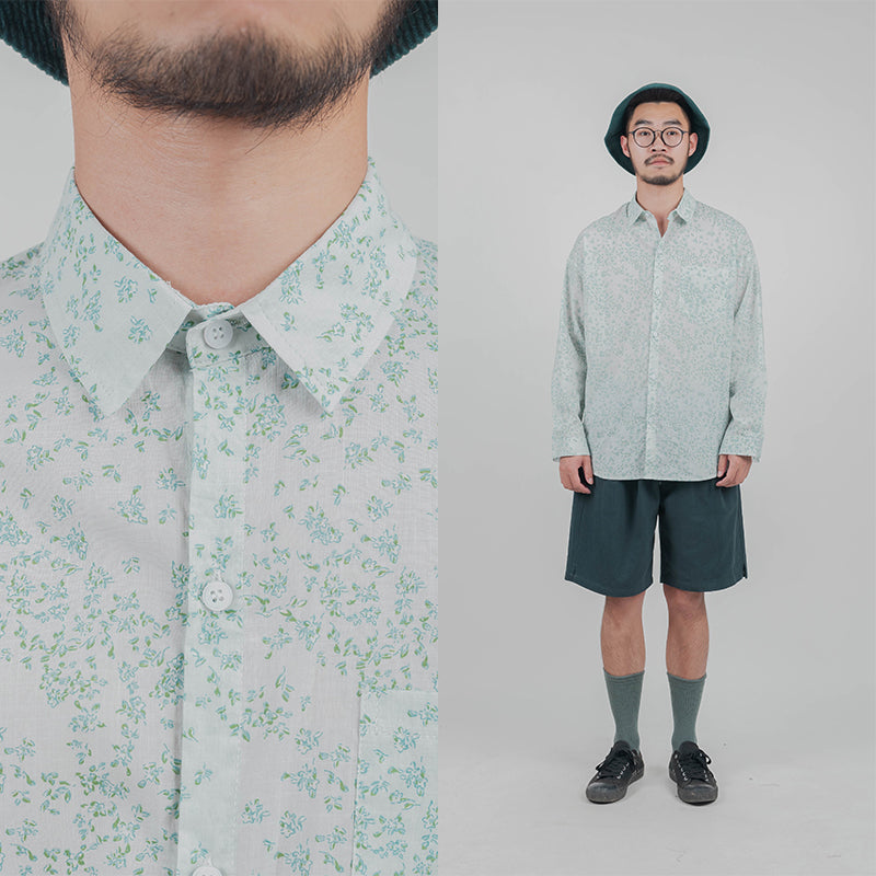 spring and summer original floral shirt men's long sleeve Japanese literary retro loose casual shirt women's jacket